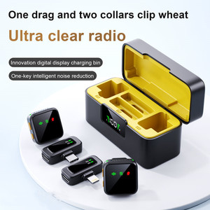 Microphone Lavalier sans fil, système de microphones Lavalier doubles, portable pour cours <span class=keywords><strong>en</strong></span> <span class=keywords><strong>ligne</strong></span>, formation, karaoké - Product Image 2