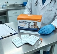 Prueba Rápida Combinada en Cassette para Detección de Dirofilaria/Ehrlichia/Anaplasma/Babesia en Perros, Kit de Prueba para Garrapatas OEM ODM Dynamiker Pets DNP-031 5-10