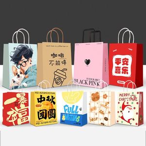 Sacs en papier kraft recyclé écologiques classiques à faible MOQ avec logo personnalisé, noirs, blancs, bruns, pliables, réutilisables, design personnalisé pour aliments - Product Image 6