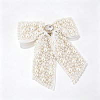 Pince à cheveux de luxe avec nœud entièrement perlé, épingle à cheveux vintage ornée de strass, accessoires élégants pour cheveux de soirée, de mariage, pour femmes
