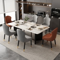 Chaise de salle à manger nordique de luxe en tissu doré, velours, métal, cuir, bois – Ensemble moderne pour la maison, mobilier de salle à manger, chaises de restaurant