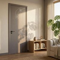 Porte intérieure moderne personnalisée en bois naturel, WPC, PVC, MDF avec cadre pour chambre et salle de bain, fournie par les États-Unis et la Turquie