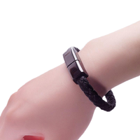 Bracelet en Cuir PU à Charge Rapide, Câble Chargeur USB Portable pour Android Type-C iOS