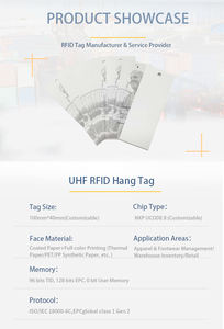 Incrustation certifiée ARC UHF RFID Vêtements Étiquette volante U <span class=keywords><strong>CODE8</strong></span> Puce 128 Bits EPC Passif Réinscriptible - Product Image 2