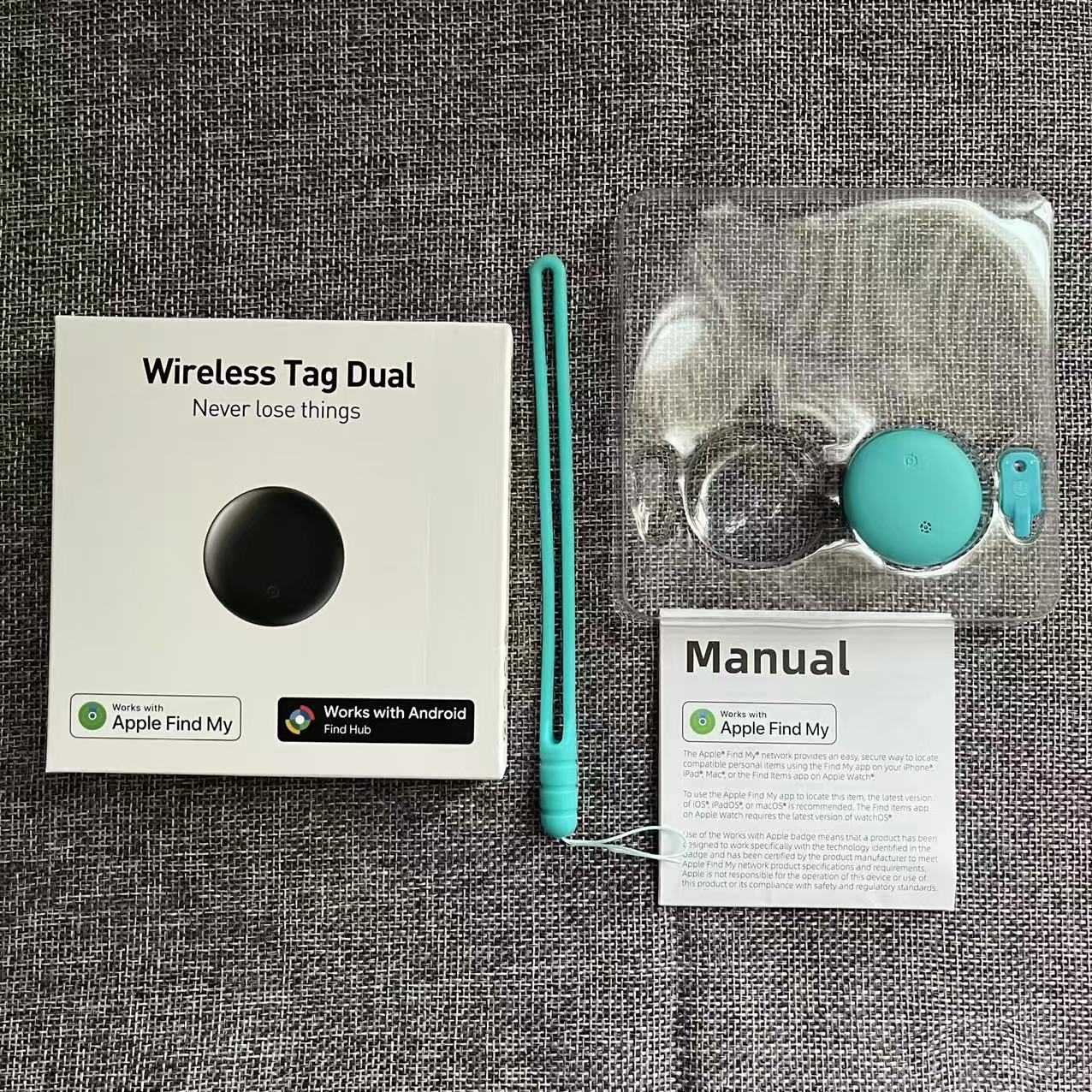 Blue  tag with lanyard (dual system)