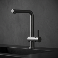 Robinet de cuisine gris anthracite avec douchette extractible, monocommande, rotation à 360°, mitigeur d'évier, design économe en eau