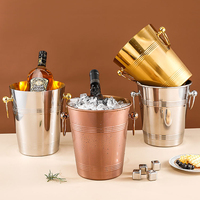 Seau à glace à la mode Seau de refroidisseur de boisson en acier inoxydable élégant Seau à glace à cocktail Seau à champagne pour bars à cocktails Mariages