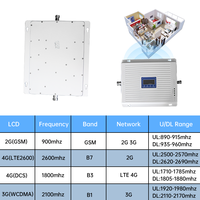 Répéteur de signal cellulaire GSM 4 bandes 2G 3G 4G LTE 900 1800 2100 2600, couverture de 500 à 1000 m², gain de 70 dB