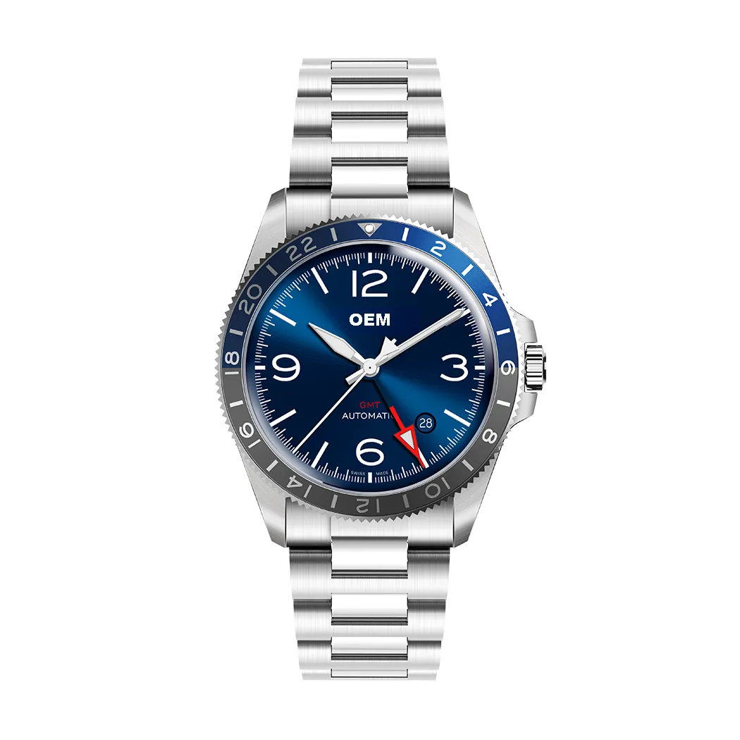 Мужские роскошные часы NH34 GMT автоматические, ультра-изогнутые сапфировые с антибликовым покрытием, супер BGW9 светящиеся