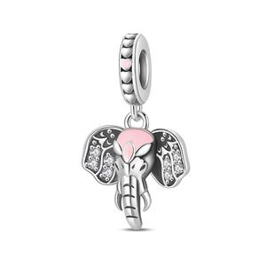 Atractivo Colgante de Animales (Elefante, <span class=keywords><strong>Gato</strong></span>, Cisne) con Zirconia, Bañado en Plata, Abalorio para Joyería DIY, Accesorios para Pulseras Unisex Nuevo - Product Image 4