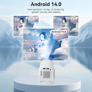 Hot Selling JUNUO Turn 1 200Ansi 720P 1+8GB Newest Android 14 with BT Portable Projector for Home Use Mini Projector - Product Image 2