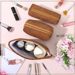 Large Capacity Corduroy <b>Pouch</b> Zipper Travel Toiletry Purse <b>Make</b> <b>up</b> Organizer Case Accessories - Product Image 3