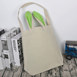 Cute Bunny Ear Tote <b>Bag</b> Canvas Gift <b>Bag</b> 30.5 X 25.5 X 10 Cm Eco Friendly For <b>Easter</b> Party - Product Image 4