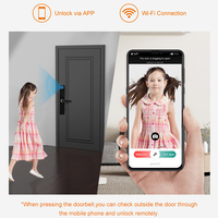 Gran oferta multiusos puerta delantera contraseña huella digital cerradura de puerta inteligente aplicación TUYA cerradura de puerta inteligente con pantalla de cámara