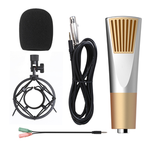 Hoogwaardige plastic condensator cardioïde microfoon - draagbaar, lichtgewicht, bedraad desktopmodel voor conferenties en podcastopnames - Product Image 2