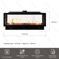 CRUISE Cheminée à gaz intérieure en verre double face transparente 1219x380x720mm 48 pouces