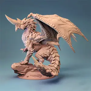 무료 배송 TTRPG 게임 3D 프린트 던전 앤 드래곤 지형을위한 미니어처 블루 드래곤 MINIS