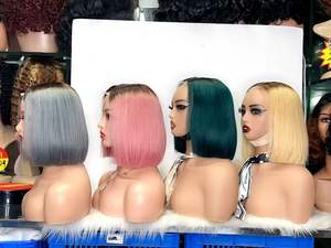 Promotion 40$ Perruque Bob colorée de 10 pouces en cheveux vierges bruts vietnamiens 12A ultra-lisses, Super Double Drawn, avec closure en dentelle Kim 2x6 - Product Image 5