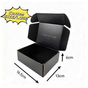 Hộp bìa cứng đóng gói hàng đặt in theo yêu cầu, hộp quà tặng sóng giấy màu đen in ấn tùy chỉnh cho doanh nghiệp nhỏ - Product Image 2