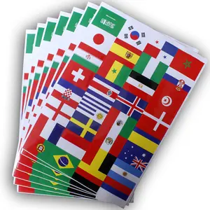 2022 Sports Event Cheap Body Temporary National Flag Custom Hand Face Sticker for Football Fans