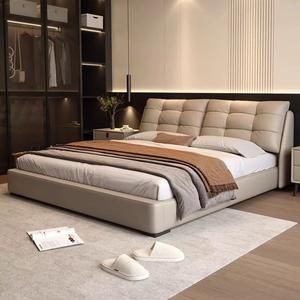 Boîte en bois moderne de luxe meubles de chambre à coucher lits rembourrés rembourrés king size cadre de <span class=keywords><strong>lit</strong></span> double ensemble de matelas conception de tiroirs - Product Image 5