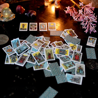 Jeu de 78 cartes miniatures complètes et petites cartes de tarot