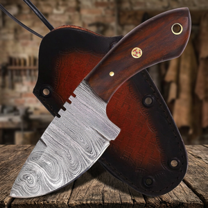 Couteau de chasse Damas à motif torsadé fait main, idéal pour le dépecage, le camping, le nettoyage de la viande, couteau EDC d'extérieur à lame fixe - Product Image 3