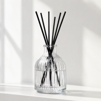 Bouteilles en verre transparent écologiques avec bouchon personnalisé imprimé pour l'emballage d'huiles essentielles, pot à bougie parfumée, diffuseur d'arômes