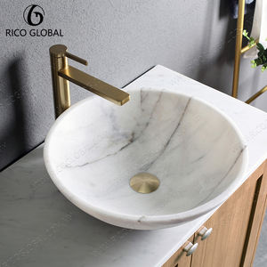 ขายส่งอ่างล้างหน้าคู่แบบโมเดิร์นทำจากเมลามีนลายหินอ่อน ขนาดสั่งทำได้ ลายเส้นหินธรรมชาติ สำหรับโครงการปรับปรุงโรงแรม - Product Image 6