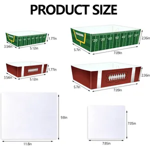 Football Party Decorations Paper Food Trays Paper Fried Chicken Box Fast Food Packaging Birthday Bowl Party Supplies
