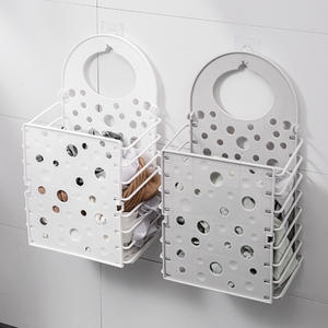Panier de rangement moderne pliable en PP de grande capacité, durable, mural, pour vêtements, salle de bain, toilettes, sac à linge sale - Product Image 4