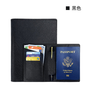 Custodia per passaporto in pelle Saffiano con Logo bianco personalizzato con inserto a penna copertina per passaporto a sublimazione moda - Product Image 2