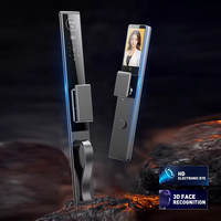 Cerradura Inteligente de Video con Reconocimiento Facial de Alta Gama Doodle, con Manija Grande y Cerradura Larga para Puerta, Compatible con Huella Dactilar y Contraseña
