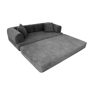 Juego de sofá cama seccional al vacío de espuma de alta densidad para el hogar, muebles de diseño moderno, tela de terciopelo, franela, compresión, madera Modular - Product Image 3