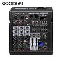 Console de mixage audio professionnelle TDS-4 4 canaux avec BT 5.0, USB, alimentation fantôme 48V, 99 effets DSP, égaliseur 7 bandes pour l'enregistrement