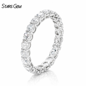 Bague éternelle complète en argent sterling S925 avec diamants de laboratoire Starsgem, vente en gros, pour femme, bijoux de mariage - Product Image 1