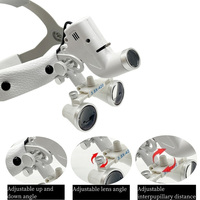 Lampe frontale dentaire portable 5W avec loupe grossissante 2,5x/3,5x réglable, otoscope, loupe chirurgicale