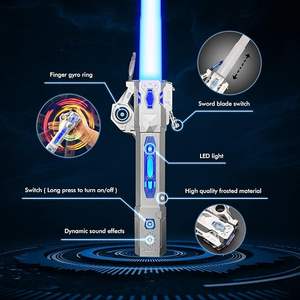 7 couleurs rétractable <span class=keywords><strong>Laser</strong></span> épée étoile bâtons lumineux Led éclairer épée jouet enfants guerre USB charge avec son - Product Image 4