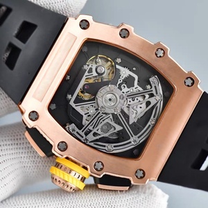 Factory Direct Sales White Ceramic Carbon Fiber case <b>Chronograph</b> 18k Rose Gold <b>Automatic</b> Mechanical Men's Watch Rubber Strap - Product Image 6
