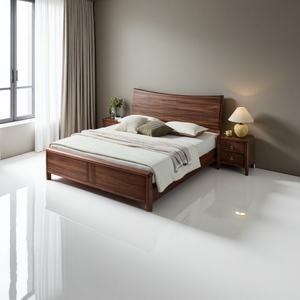 Letto Matrimoniale/King Size in Legno di Noce Massiccio Moderno Personalizzato per Hotel, Appartamenti e Camere da Letto Elande - Product Image 6