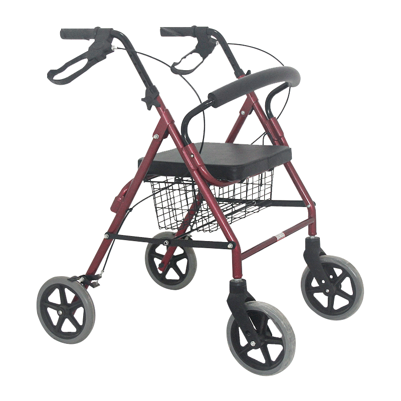 Adult walking aids 4 wheels folding walker rollator with seat health care supplies rollator walker