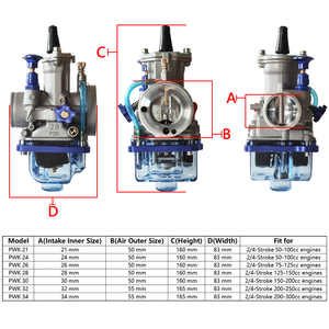 Carburateur <span class=keywords><strong>PWK</strong></span> Universel Modifié de Course <span class=keywords><strong>21</strong></span> 24 26 28 30 32 34mm avec Power Jet pour Moteur 2T 4T Moto VTT - Product Image 2