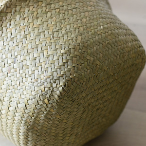 Straw Woven <b>Basket</b> With Tassels Round Handmade Storage <b>Basket</b> For Plants And Home Decor - Product Image 4
