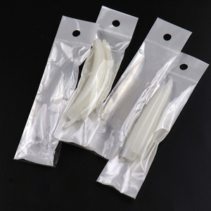 Nuevas puntas de uñas de ABS transparentes tipo ataúd extra largas sin curva C 2026 para manicura profesional de salón al por mayor - Product Image 4