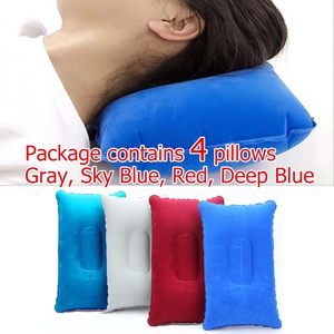 2 Pack Ultralight A4 Size Inflatable Travel <b>Pillow</b> <b>Small</b> Squared Flocked Fabric Air <b>Pillow</b> for Traveling Holiday Trip Hiking - Product Image 2
