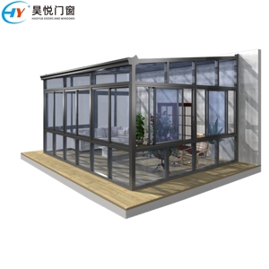 Verrière moderne autoportante en aluminium, imperméable, avec toit plat en verre trempé, pour terrasse d'hôtel - Product Image 5