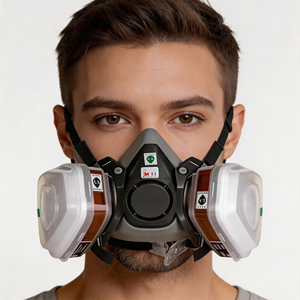 <span class=keywords><strong>Masque</strong></span> à gaz en caoutchouc avec <span class=keywords><strong>cartouche</strong></span> <span class=keywords><strong>filtrante</strong></span> anti-poussière pour usage industriel, pulvérisation de pesticides, protection incendie, laboratoire - Product Image 5
