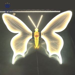 ไฟลายผีเสื้อสีขาวอบอุ่นแบบไดนามิกไฟสร้างบรรยากาศสีสันสดใสสำหรับตกแต่งภายนอกอาคารภูมิทัศน์สนามหญ้าเรืองแสง - Product Image 3