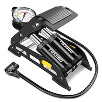 Pompe à vélo à haute pression actionnée au pied avec manomètre, gonfleur universel pour voiture, moto, vélo électrique, portable 150-200 PSI