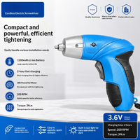 Kit de mini tournevis 3,6 V avec charge rapide USB Type-C, lumière LED et accessoires complets pour l'électronique, les meubles et les projets de bricolage